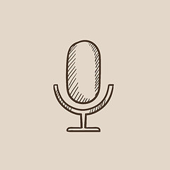 Image showing Retro microphone sketch icon.