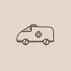 Image showing Ambulance car sketch icon.