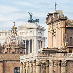 Image showing Ruins of the Roman Forum in Rome, Italy. 