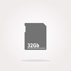 Image showing vector flash memory card web button (icon) isolated on white. Web Icon Art. Graphic Icon Drawing