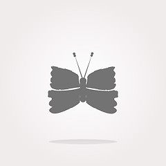 Image showing vector Butterfly Icon on Internet Button isolated on white. Web Icon Art. Graphic Icon Drawing