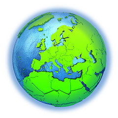 Image showing Europe on green Earth