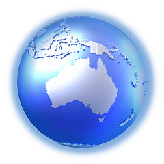 Image showing Australia on bright metallic Earth