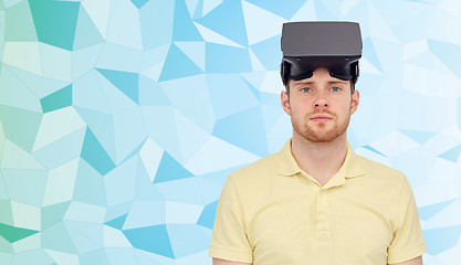 Image showing man in virtual reality headset or 3d glasses