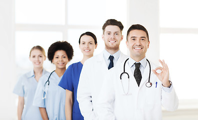 Image showing group of happy doctors at hospital