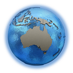 Image showing Australia on model of planet Earth