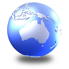 Image showing Australia on bright metallic Earth