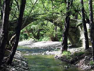 Image showing Flowing under the bridge. Cyprus