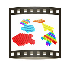 Image showing Set of Link selection computer mouse cursor on white background. The film strip