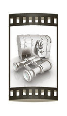 Image showing binoculars and chest. The film strip