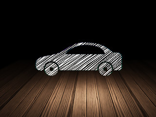 Image showing Vacation concept: Car in grunge dark room