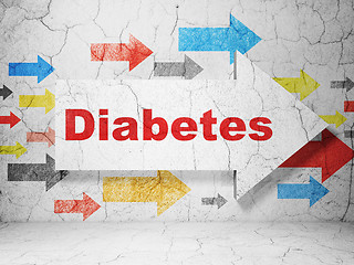 Image showing Medicine concept: arrow with Diabetes on grunge wall background