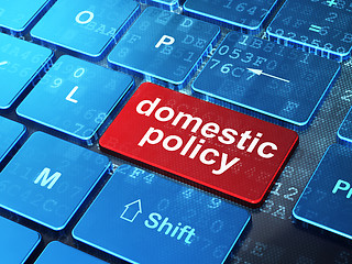 Image showing Political concept: Domestic Policy on computer keyboard background