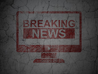 Image showing News concept: Breaking News On Screen on grunge wall background