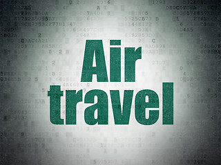 Image showing Vacation concept: Air Travel on Digital Data Paper background