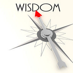 Image showing Compass with wisdom word