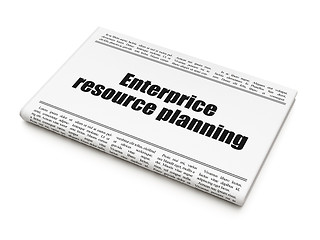 Image showing Business concept: newspaper headline Enterprice Resource Planning