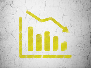 Image showing Marketing concept: Decline Graph on wall background