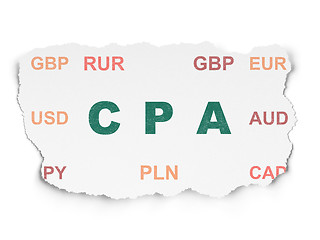 Image showing Finance concept: CPA on Torn Paper background