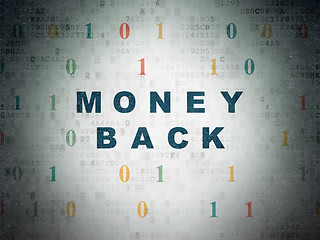 Image showing Business concept: Money Back on Digital Data Paper background