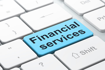 Image showing Banking concept: Financial Services on computer keyboard background