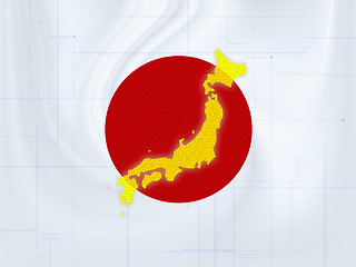 Image showing Japan flag techno