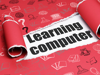 Image showing Learning concept: black text Learning Computer under the piece of  torn paper