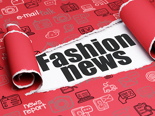 Image showing News concept: black text Fashion News under the piece of  torn paper