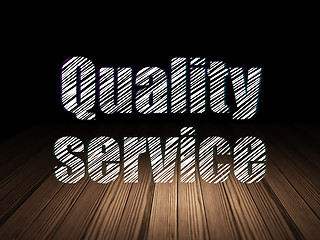 Image showing Business concept: Quality Service in grunge dark room