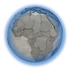 Image showing Africa on metallic planet Earth