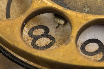 Image showing Close up of Vintage phone dial - 8