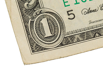 Image showing US one Dollar bill, close up 