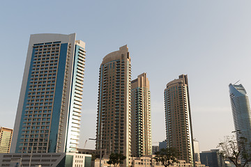 Image showing Dubai city business district with skyscrapers