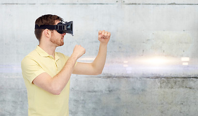 Image showing man in virtual reality headset or 3d glasses