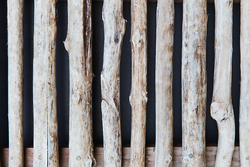 Image showing fence or shutters of wooden sticks