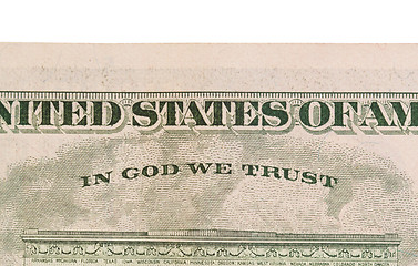 Image showing US one Dollar bill, close up 