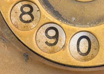 Image showing Close up of Vintage phone dial - 9