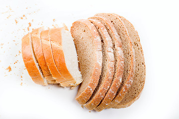 Image showing bread sliced on white background