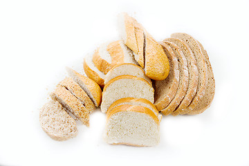 Image showing bread sliced on white background