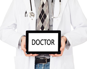 Image showing Doctor holding tablet - Doctor