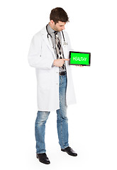 Image showing Doctor holding tablet - Healthy