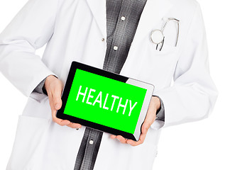 Image showing Doctor holding tablet - Healthy