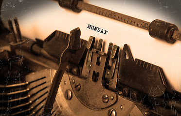 Image showing Monday typography on a vintage typewriter