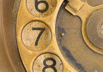 Image showing Close up of Vintage phone dial - 7