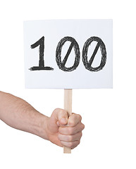 Image showing Sign with a number, 100