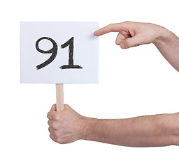 Image showing Sign with a number, 91
