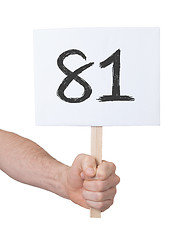 Image showing Sign with a number, 81