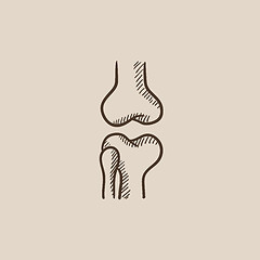 Image showing Knee joint sketch icon.