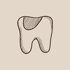 Image showing Tooth decay sketch icon.