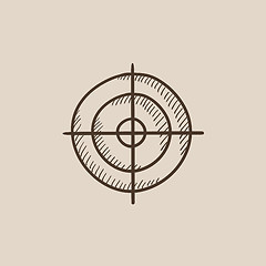 Image showing Shooting target sketch icon.